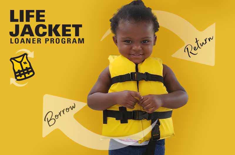 The Life Jacket Loaner Program is one of Sea Tow Foundations boating safety programs.