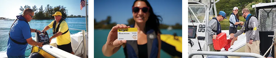 three photos of sea tow services